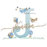 Matriz de Bordado Nome Jhonatan com Brinquedos