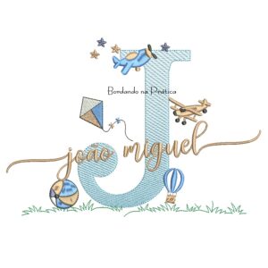 Matriz de Bordado Nome João Miguel com Brinquedos