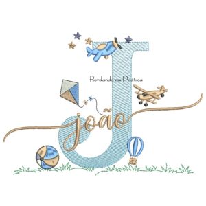 Matriz de Bordado Nome João com Brinquedos