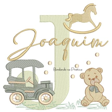 Matriz de Bordado Nome Joaquim Brinquedos de Infância
