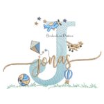 Matriz de Bordado Nome Jonas com Brinquedos