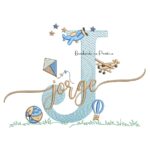 Matriz de Bordado Nome Jorge com Brinquedos