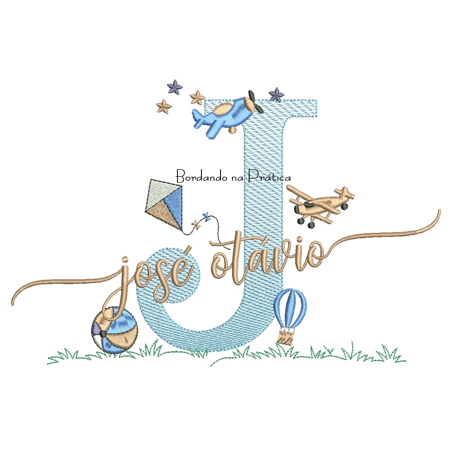Matriz de Bordado Nome José Otávio com Brinquedos Matriz de Bordado Nome José Otávio com Brinquedos