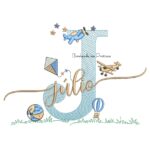 Matriz de Bordado Nome Júlio com Brinquedos