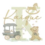 Matriz de Bordado Nome Kaique Brinquedos de Infância