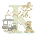 Matriz de Bordado Nome Kaleb Brinquedos de Infância