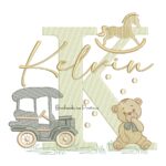 Matriz de Bordado Nome Kelvin Brinquedos de Infância