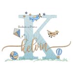 Matriz de Bordado Nome Kelvin com Brinquedos