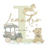 Matriz de Bordado Nome Leandro Brinquedos de Infância