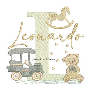 Matriz de Bordado Nome Leonardo Brinquedos de Infância
