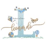 Matriz de Bordado Nome Leonardo com Brinquedos