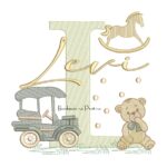 Matriz de Bordado Nome Levi Brinquedos de Infância