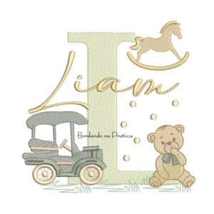 Matriz de Bordado Nome Liam Brinquedos de Infância