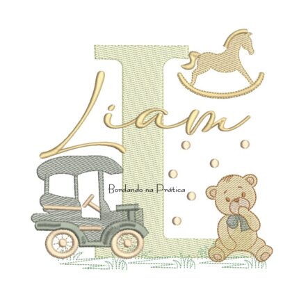 Matriz de Bordado Nome Liam Brinquedos de Infância