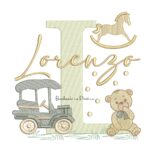 Matriz de Bordado Nome Lorenzo Brinquedos de Infância