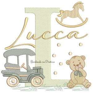 Matriz de Bordado Nome Lucca Brinquedos de Infância