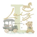 Matriz de Bordado Nome Luíz Brinquedos de Infância