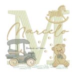 Matriz de Bordado Nome Marcelo Brinquedos de Infância