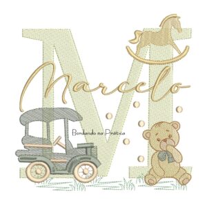 Matriz de Bordado Nome Marcelo Brinquedos de Infância