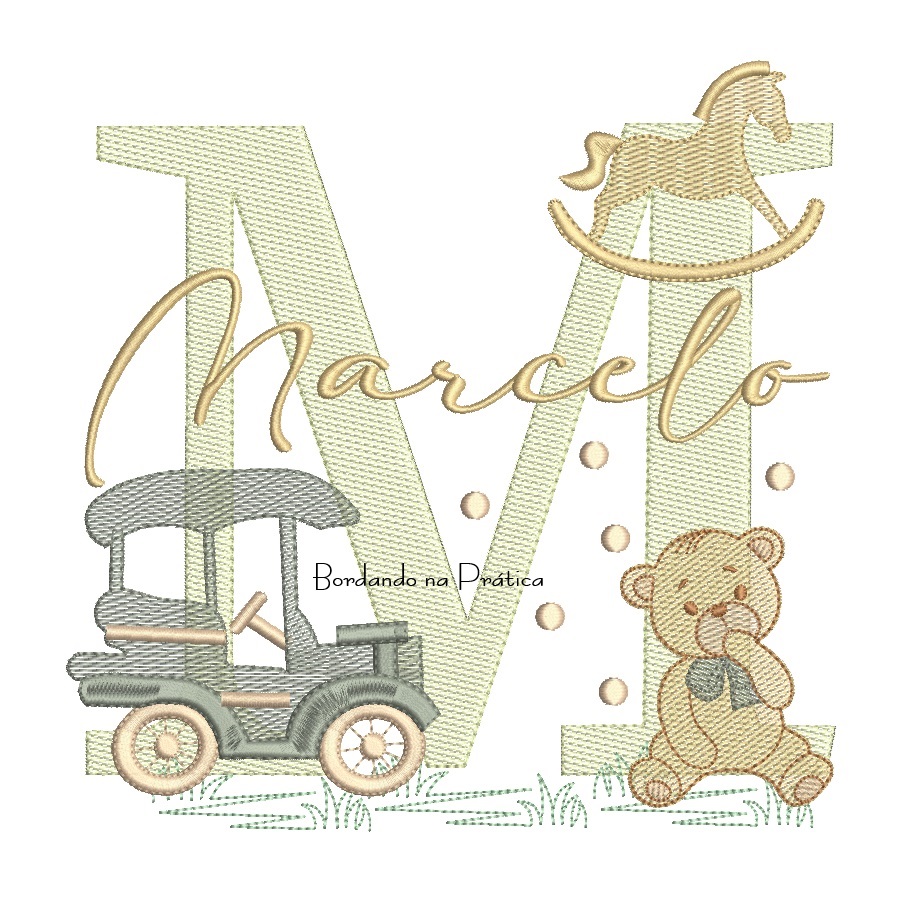 Matriz de Bordado Nome Marcelo Brinquedos de Infância Matriz de Bordado Nome Marcelo Brinquedos de Infância