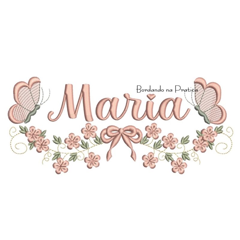 Matriz de Bordado - Nome Maria com Raminho