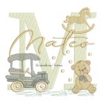 Matriz de Bordado Nome Mateo Brinquedos de Infância