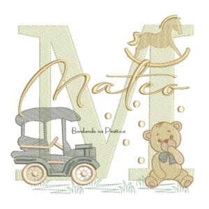 Matriz de Bordado Nome Mateo Brinquedos de Infância
