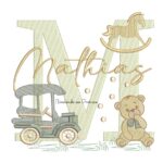 Matriz de Bordado Nome Mathias Brinquedos de Infância