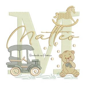 Matriz de Bordado Nome Matteo Brinquedos de Infância