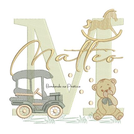 Matriz de Bordado Nome Matteo Brinquedos de Infância