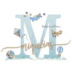 Matriz de Bordado Nome Miquéias com Brinquedos