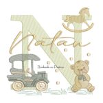 Matriz de Bordado Nome Natan Brinquedos de Infância