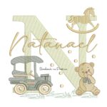 Matriz de Bordado Nome Natanael Brinquedos de Infância
