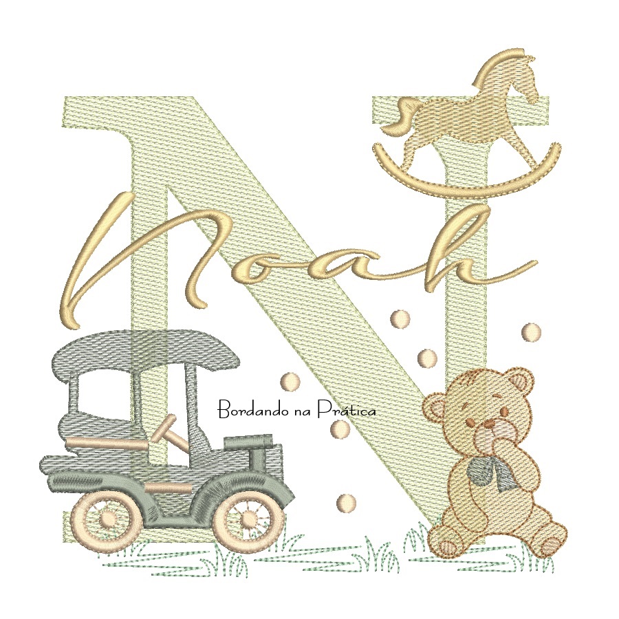 Matriz de Bordado Nome Noah Brinquedos de Infância Matriz de Bordado Nome Noah Brinquedos de Infância