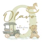 Matriz de Bordado Nome Olavo Brinquedos de Infância