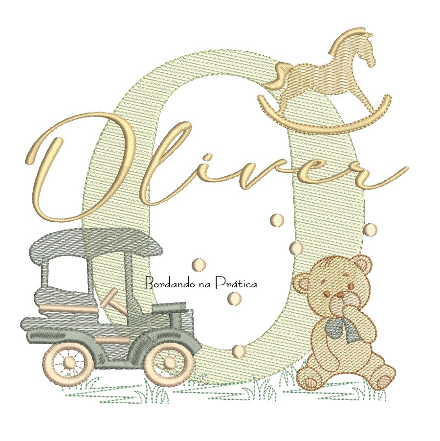 Matriz de Bordado Nome Oliver Brinquedos de Infância Matriz de Bordado Nome Oliver Brinquedos de Infância