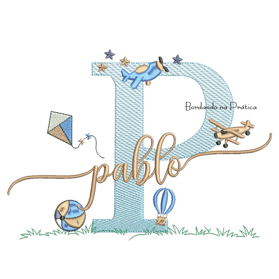 Matriz de Bordado Nome Pablo com Brinquedos Matriz de Bordado Nome Pablo com Brinquedos