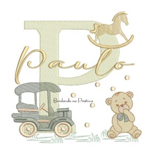 Matriz de Bordado Nome Paulo Brinquedos de Infância