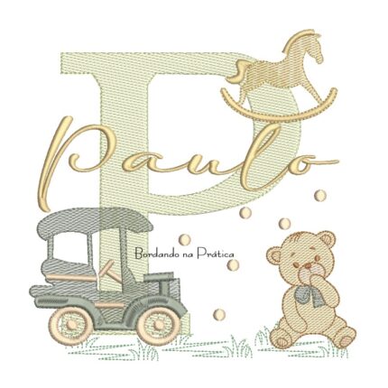 Matriz de Bordado Nome Paulo Brinquedos de Infância