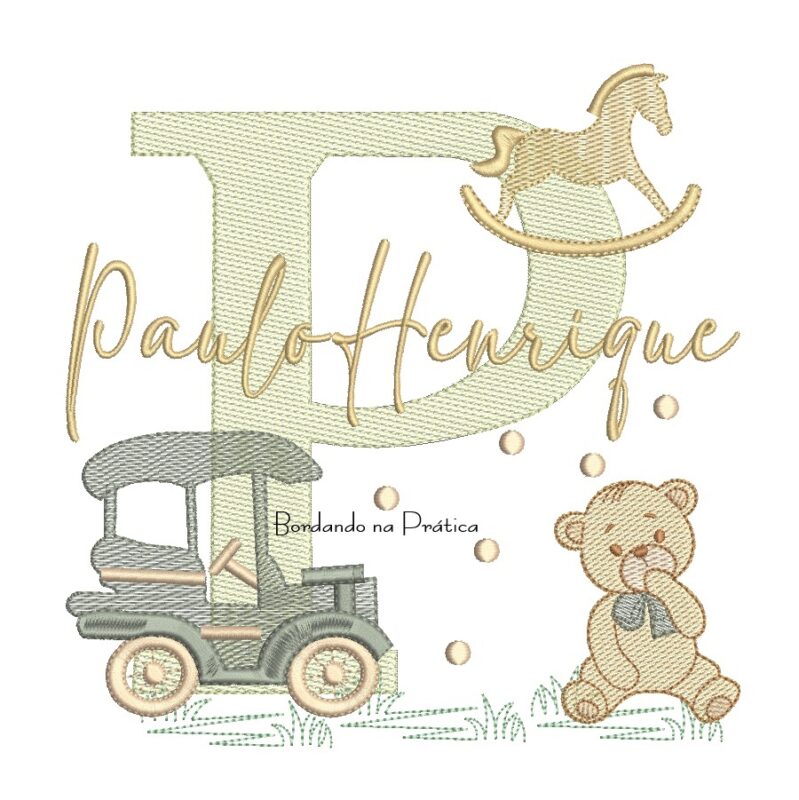 Matriz de Bordado Nome Paulo Henrique Brinquedos de Infância