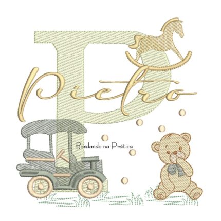 Matriz de Bordado Nome Pietro Brinquedos de Infância