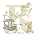 Matriz de Bordado Nome Rafael Brinquedos de Infância