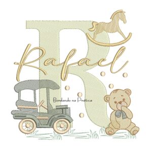Matriz de Bordado Nome Rafael Brinquedos de Infância