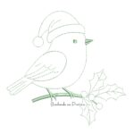 Matriz de Bordado - Passarinho Contorno no Galho BP