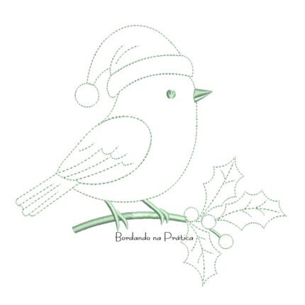 Matriz de Bordado - Passarinho Contorno no Galho BP
