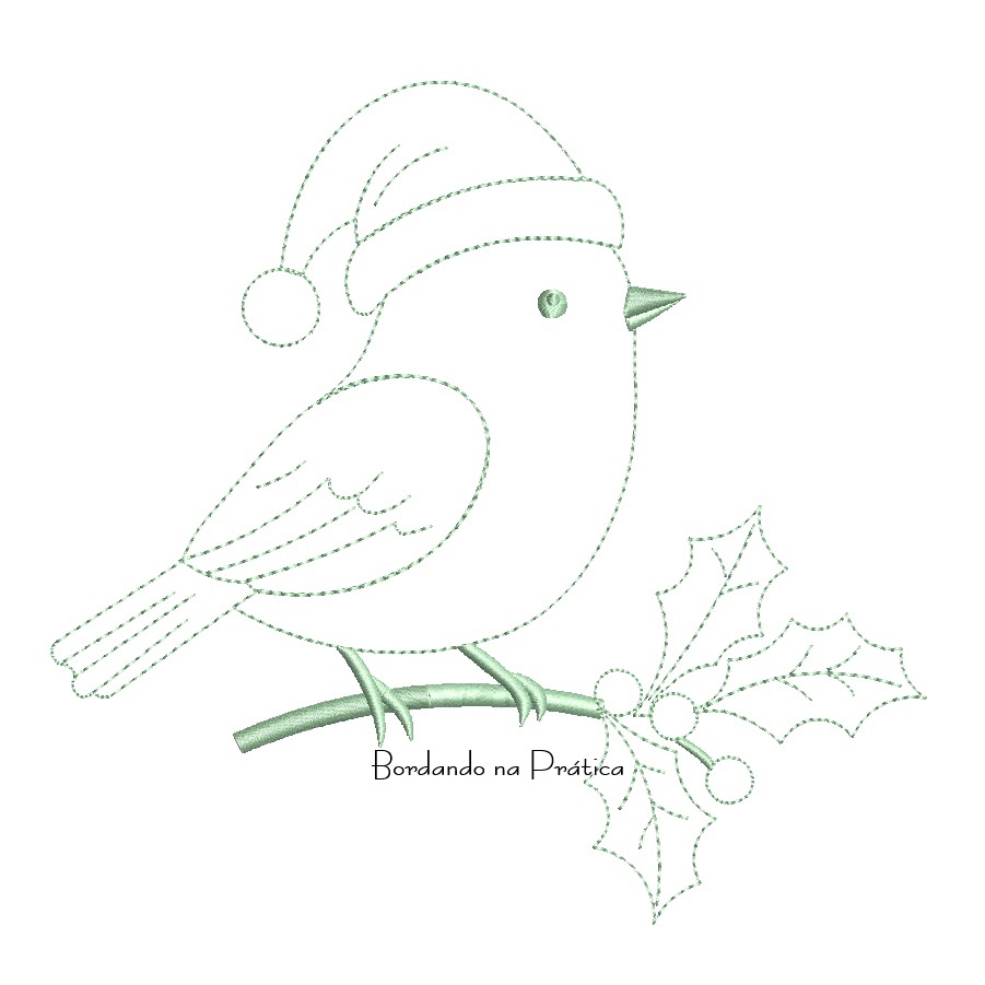 Matriz de Bordado - Passarinho Contorno no Galho BP Matriz de Bordado - Passarinho Contorno no Galho BP