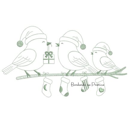 Matriz de Bordado - Passarinho contornos BP