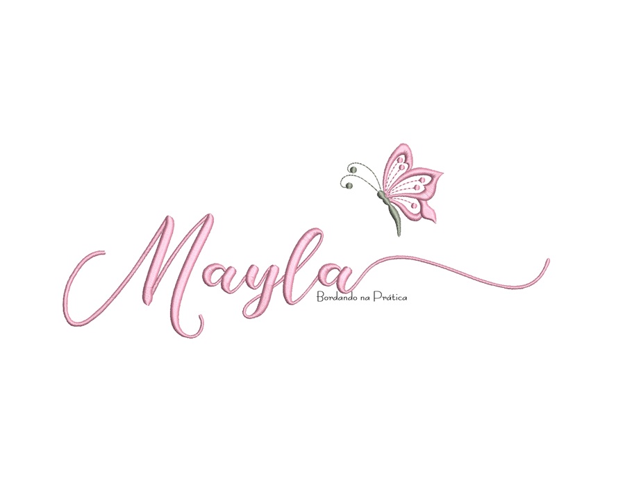 Matriz de bordado mayla nome com borboleta para bordar Matriz de Bordado - Nome Mayla com Borboleta - Imagem 1