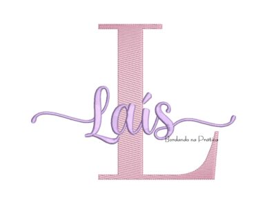 Matriz de Bordado Laís para bordar com a letra L no fundo.