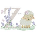 Matriz de Bordado Letra Z Ovelhinha Lavanda